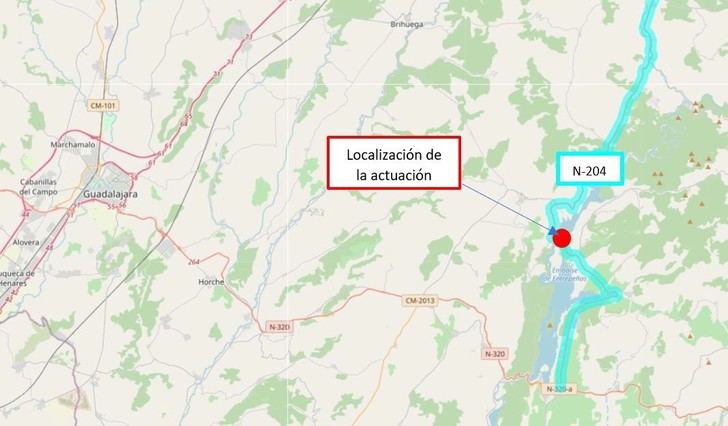 Afectaciones al tráfico en la carretera N-204 por obras de reparación del puente de Entrepeñas y sus tramos de acceso