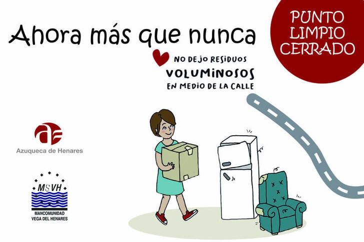 Atención, el Ayuntamiento de Azuqueca pide a la ciudadanía que no deposite voluminosos en la vía pública