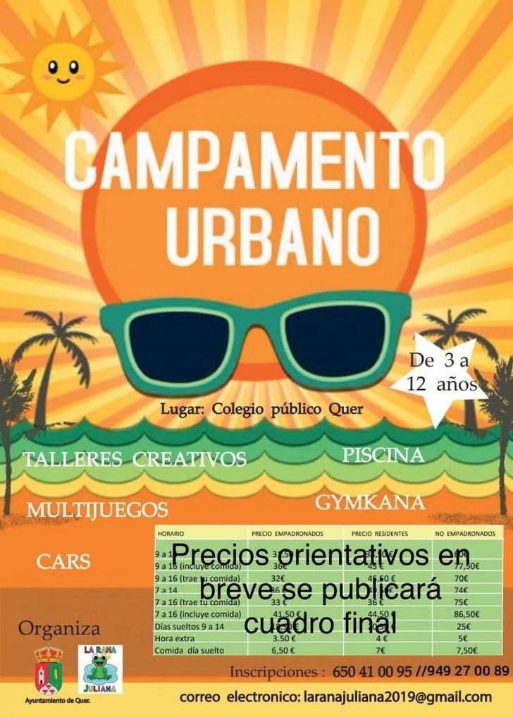 Si necesitas el servicio de Campamento Urbano de verano en Quer, aquí tienes la información