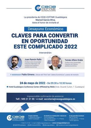 CEOE-CEPYME Guadalajara organiza un nuevo desayuno económico con las 