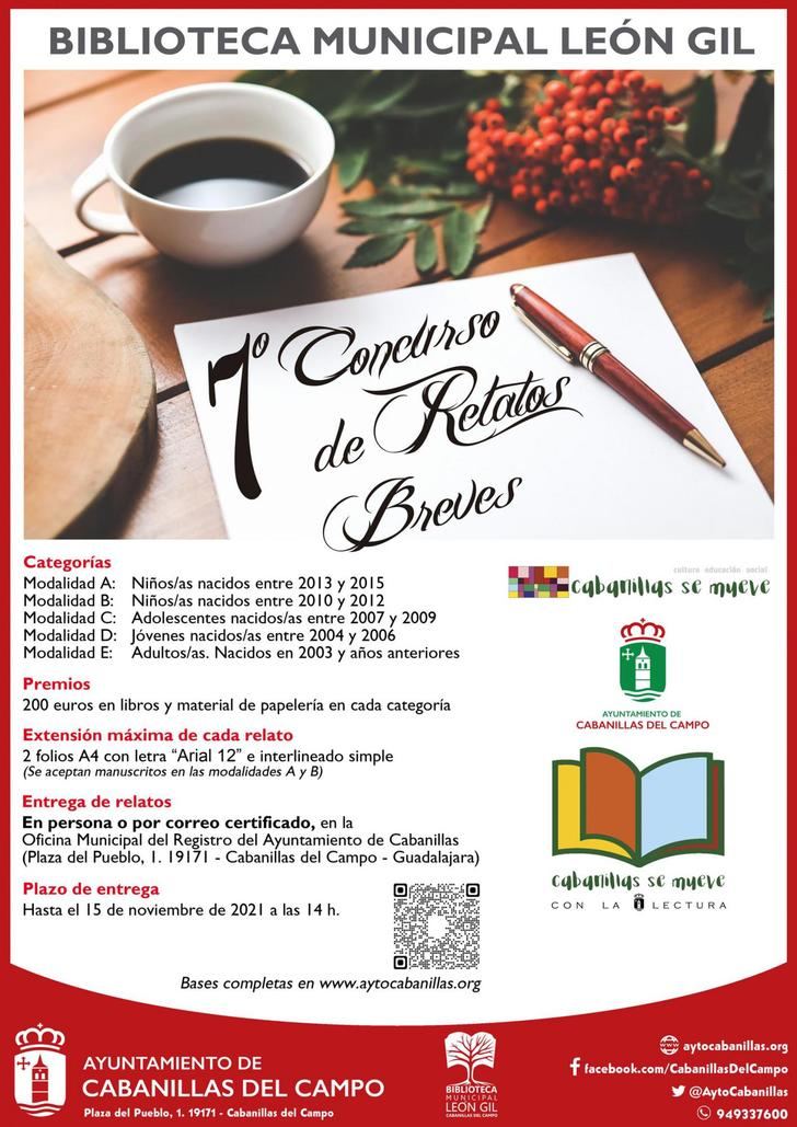 Convocado el VII Concurso de Relatos Breves de la Biblioteca Municipal León Gil de Cabanillas
