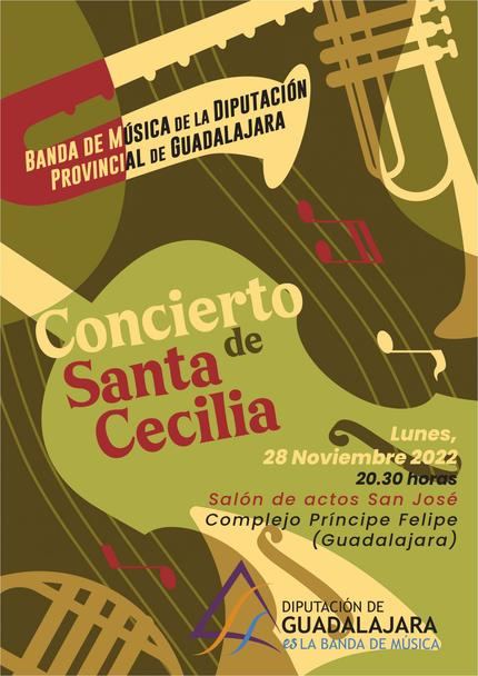 Concierto de Santa Cecilia de la Banda de Música de la Diputación de Guadalajara el lunes 28 en el San José