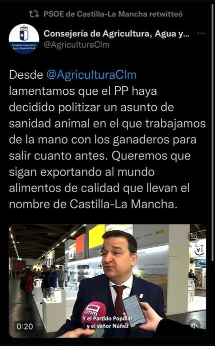 Comunicado del PP de Castilla La Mancha sobre el sectarismo de la Junta de Page