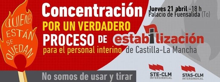 STE y STAS se manifiestan contra el falso proceso de estabilización en Castilla-La Mancha
