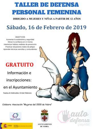 El sábado 16 de febrero taller de defensa personal femenina en Yebra