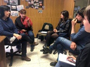 Teresa Arévalo de Unidas Podemos se reúne con Fademur