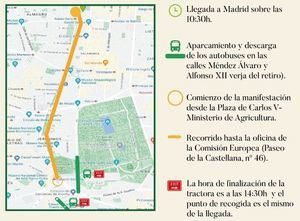 Nueva tractorada en Madrid: horarios, recorrido y calles afectadas este lunes 26 de febrero