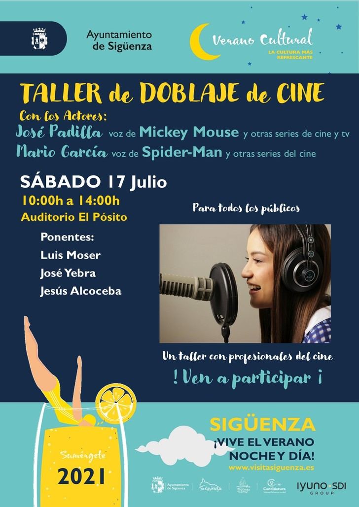 Este sábado, taller de doblaje, en el verano cultural de Sigüenza