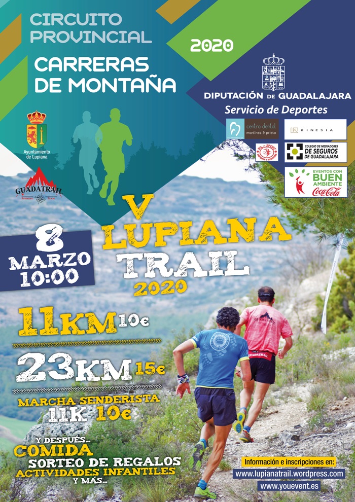 El domingo 8, V Lupiana Trail, primera prueba del Circuito de Carreras de Montaña Diputación de Guadalajara
