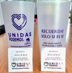 Unidas Podemos - Izquierda Unida de Diputación de Guadalajara repartirá en fiestas vasos reutilizables y preservativos con el mensaje 