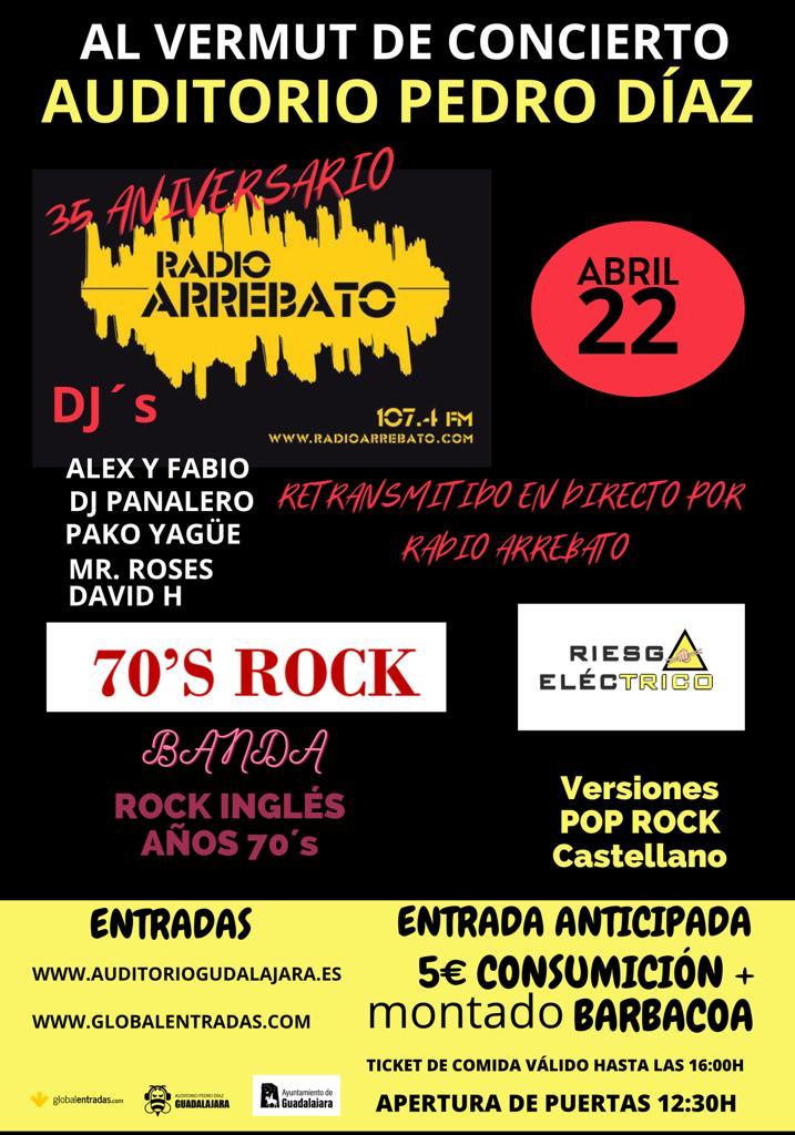 RADIO ARREBATO celebra su 35 aniversario con un vermú musical, el sábado 22 a las 12:30 en el Auditorio Pedro Díaz