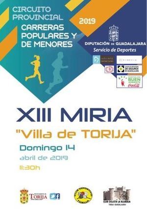 El domingo 14, XIII Miria de Torija, primera prueba del Circuito de Carreras Populares de Diputaci&#243;n