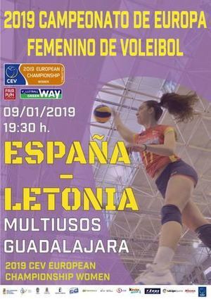 El miércoles 9 de enero en el Palacio Multiusos de Guadalajara, encuentro España-Letonia de voleibol femenino