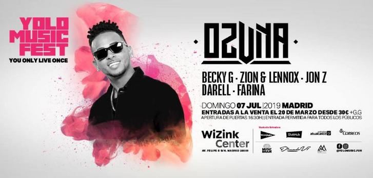 Ozuna, Becky G y Zion & Lennox, en el Yolo Music Fest en el WiZink Center de Madrid