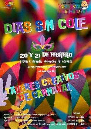 Los días 20 y 21 de febrero la Escuela Infantil de Yunquera de Henares te ayuda a conciliar