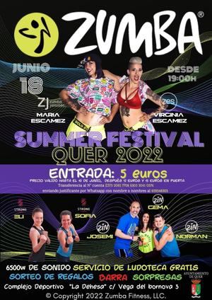 Este sábado, Summer Festival, gran fiesta de Zumba en Quer (20 horas)