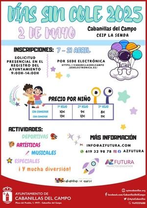 Inscripciones abiertas para el Campamento Urbano del 2 de mayo en Cabanillas