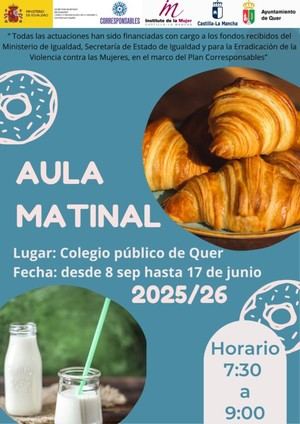 Aula Matinal en Quer: apoyo a la conciliación familiar para el curso 2025/26