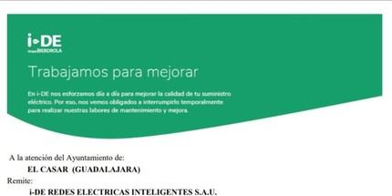 Corte de luz programado en El Casar y Montecalderón el 17 de septiembre