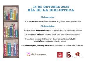 El Ayuntamiento de Azuqueca organiza un concierto familiar, cuentos y otras actividades para celebrar el Día de la Biblioteca