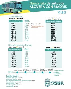 Alovera incrementa de 5 a 34 las expediciones de autobús a Madrid