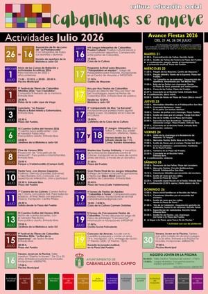 Actividades socioculturales de julio en Cabanillas disponibles para consulta