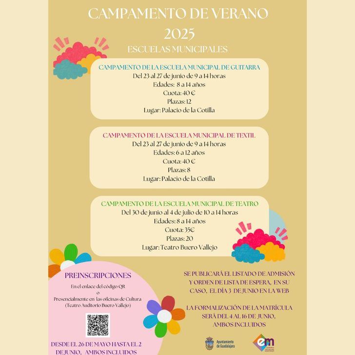 Abierto el plazo de preinscripción para los campamentos de verano de las Escuelas Municipales de Guadalajara