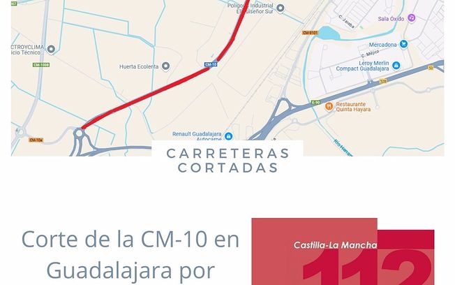 Los efectos de las lluvias provocan el corte de dos carreteras en la provincia de Guadalajara