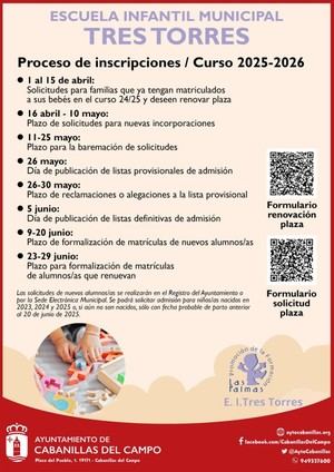 Apertura de solicitudes para la Escuela Infantil Municipal de Cabanillas