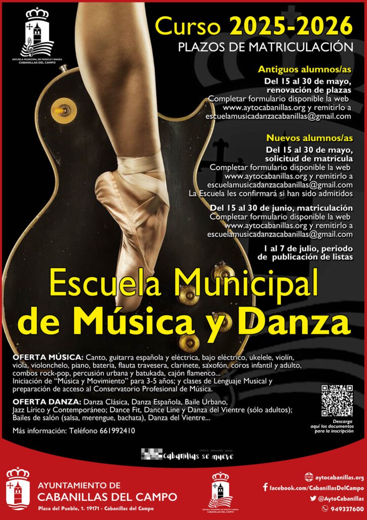 Abre la matrícula en la Escuela Municipal de Música y Danza para el curso 2025-2026