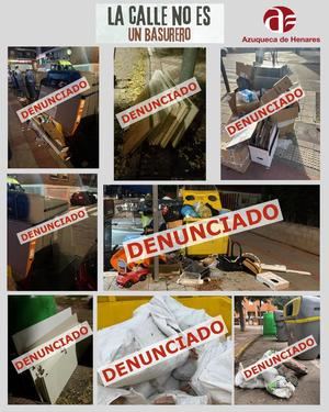 La Policía Local de Azuqueca ha cursado en noviembre diez denuncias por el mal uso de los contenedores y abandono de escombros