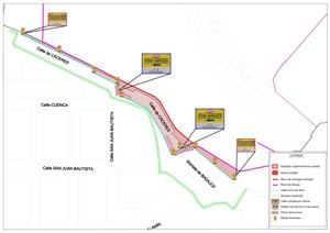 Corte de tráfico en calles de Guadalajara por obras en la Calle Zaragoza