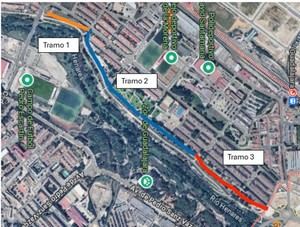 Corte temporal del camino junto al río Henares por trabajos de limpieza