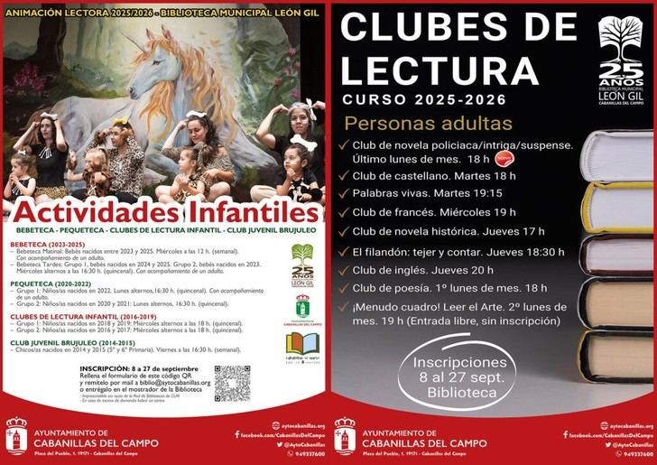Inscripciones abiertas para actividades de lectura 2025-2026 en la Biblioteca Municipal