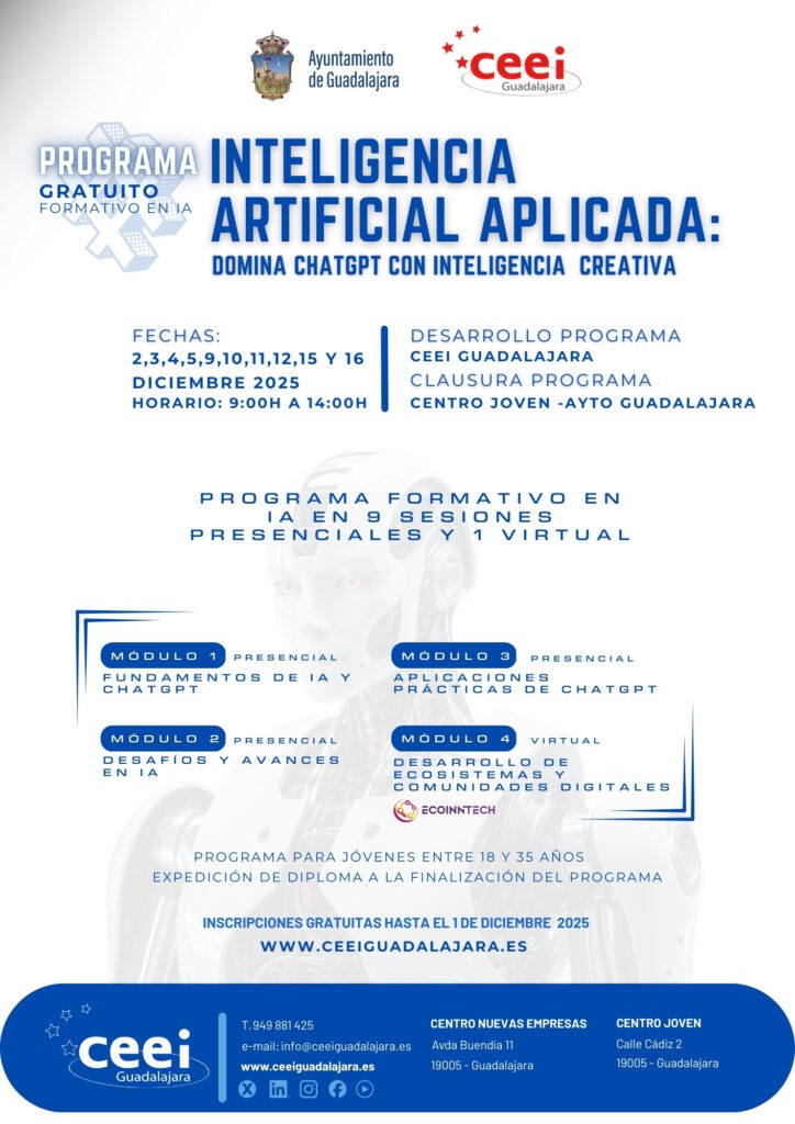 Guadalajara ofrece curso gratuito de inteligencia artificial para jóvenes