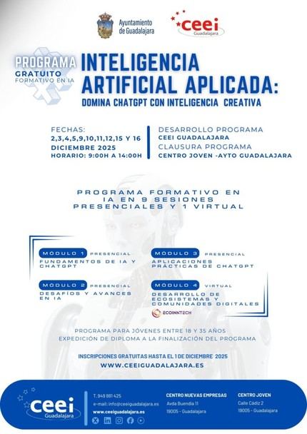 Guadalajara ofrece curso gratuito de inteligencia artificial para jóvenes