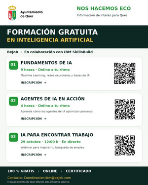 Quer difunde dos cursos y un webinar gratuitos sobre inteligencia artificial