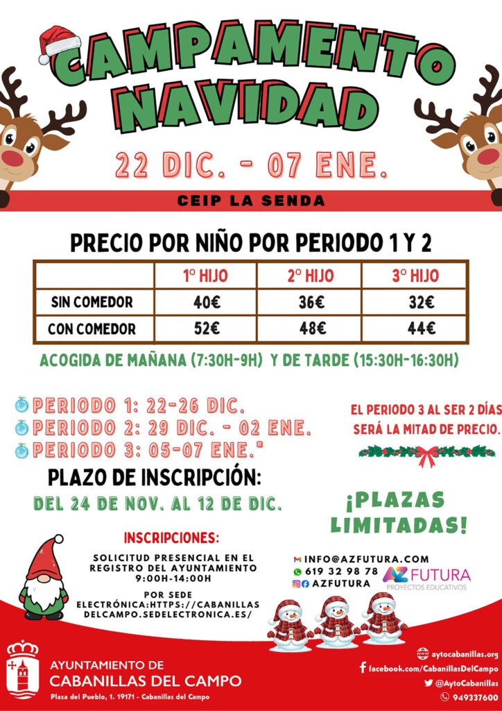 Cabanillas del Campo ofrece campamento urbano navideño del 22 de diciembre al 7 de enero