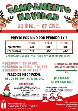 Cabanillas del Campo ofrece campamento urbano navideño del 22 de diciembre al 7 de enero