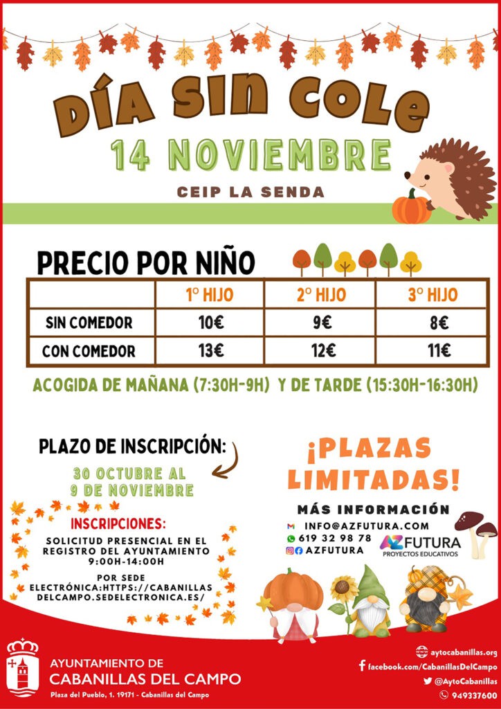 Nuevo campamento urbano para niños el 14 de noviembre en Cabanillas del Campo