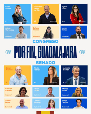 Itziar Asenjo y Lucas Castillo encabezan el equipo del PP de Guadalajara para que Feijóo gobierne España el próximo 29N