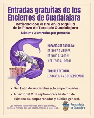 Guadalajara establece un sistema gratuito de entradas para los encierros de Ferias con el fin de mejorar la seguridad