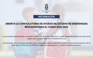 Convocatoria de ayudas para estudios reglados 2024-2025 ya abierta