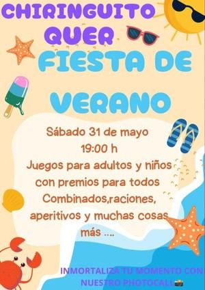 Fiesta de Verano en el Chiringuito del Parque de Valmores el 31 de mayo