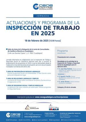 CEOE-CEPYME Guadalajara organiza la Jornada Actuaciones y programa de la inspección de trabajo en 2025