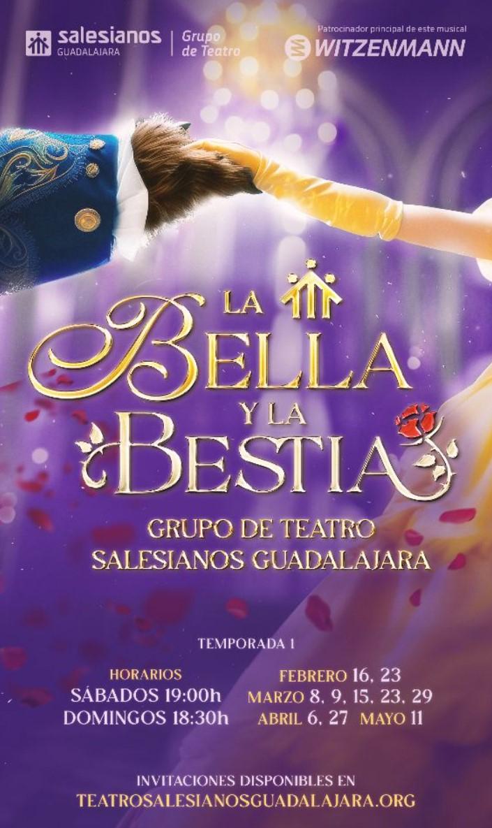 El musical de La Bella y la Bestia llega a Guadalajara desde este domingo con representaciones gratuitas