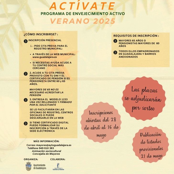Guadalajara promueve actividades para mayores este verano