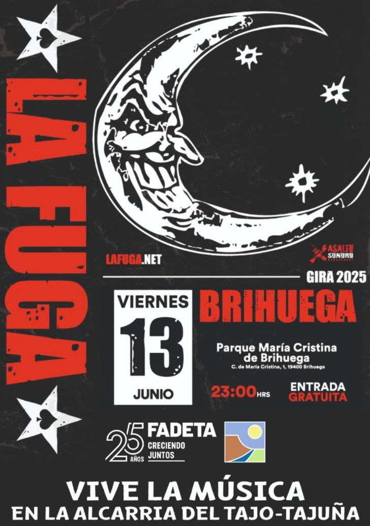 El grupo de rock La Fuga actuará en Brihuega para celebrar los 25 años de Fadeta el 13 de junio