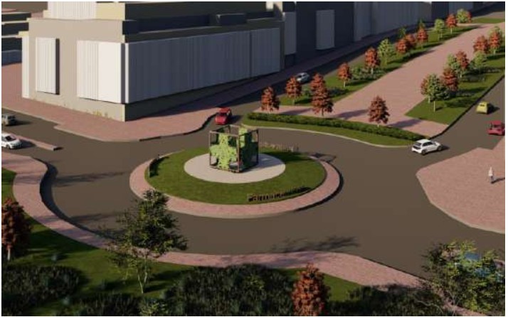 Renovación ornamental y escultura en la rotonda del Colegio de Farmacéuticos de Guadalajara