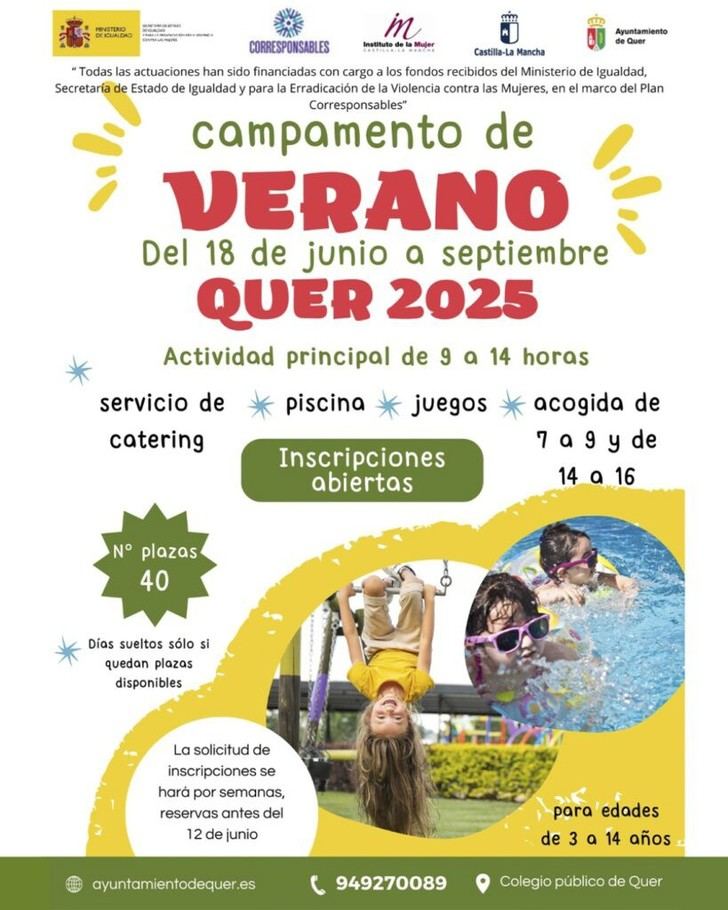 Último día para inscribirse en el Campamento de Verano para niños en Quer